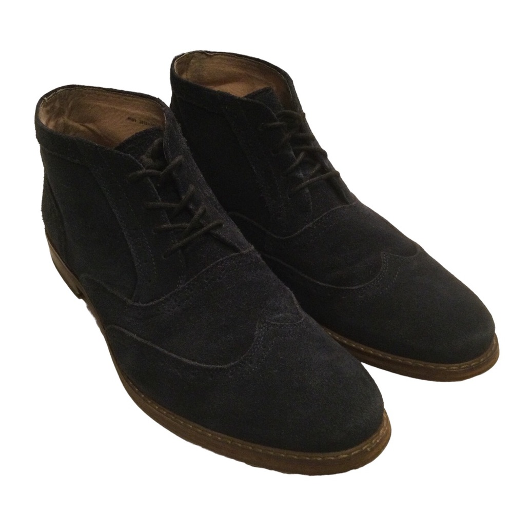 Stacy Adams Navy Suede Wingtip Chukka Boot Size 11.5